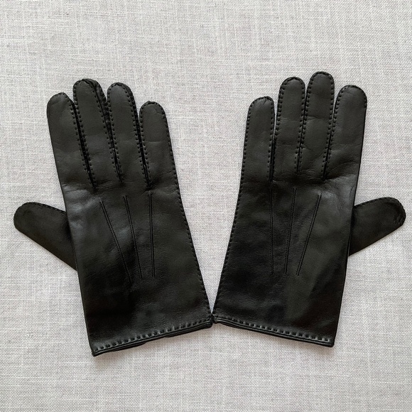 Coach Black Soft Leather Silk Lining Men’s Gloves Size L Made in Italy NEW - Picture 1 of 10